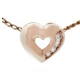 Modern Diamond Heart Pendant 10k Gold