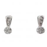 Diamond Cluster Earrings 10k White Gold