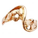 Nugget Swirl Design Ring 14k Yellow Gold