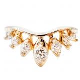 7-Stone White Diamante Ring 14k Yellow Gold