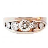 STUNNING Bezel Set Diamond Wide Band 14k Gold