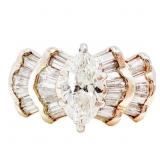 2+ CTW Marquise Diamond Ring 14k Yellow Gold