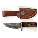 6" Damascus Steel & Hardwood Boot Knife