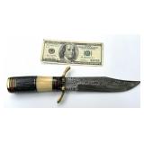 Large 12.25" Damascus Bowie Hunting Knife