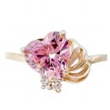 3/4 Carat Pink Heart Occasion Ring 10k