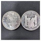 Set of (2) 1 oz .999 Fine Silver Assorted Rounds