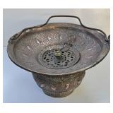 Antique Mideastern Engraved Copper Small Brazier