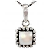 Mother of Pearl Cabochon and Bead Pendant