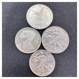 (4) 1/10 oz Silver Libertad/Walking Liberty Round