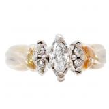 Marquise Diamond Special Occasion Ring 14k Gold