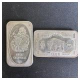 (2) 1 oz Fine Silver Bars - Assorted