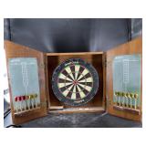 Accudart wall mounted dart board with 12 darts and