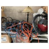 Lot with a ramp, a small fan, 1 gallon shop vac an