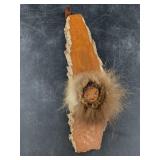 Spruce bark wall hanging adornment including a Nat