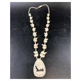 Hand carved bone beaded necklace