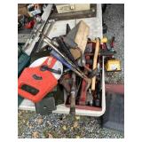 Lot with hand tools, surveyor