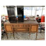 Lot with mid century modern buffet in need of TLC