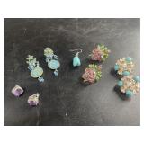 Lot of costume jewelry: clip on and regular earrin