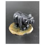 Black Peruvian stone bear about 3"