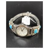 Ladies wrist watch with sterling silver shoulders