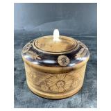 Gorgeous hand turned antique trinket box, 14" diam