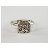 14kt White gold and diamond ring, size 6, 2.18 gra