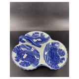 Blue willow style platter, new, imported