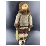 Large Native Alaskan doll with caribou skin, face