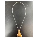 Ancient ivory necklace and chain