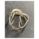 Hand made Infinity knot silver ring size 6 3/4