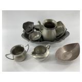 Assortment of pewter holloware mostly by Cornwall