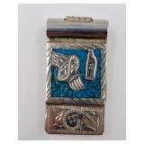 Turquoise chip money clip, made in Mexico