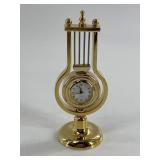 Brass desk top clock 5" battery required