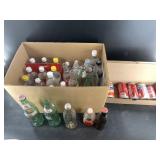 Assortment of Coca Cola Glass, plastic bottles and