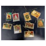 11  22kt gold plated Christmas ornaments based off