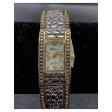 Geneva ladies wristwatch with hinged cuff band in