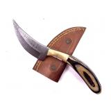 Damascus bladed Persian style knife with bone and