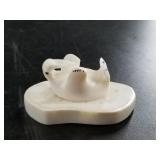 Andy Penayah ivory carving of walrus on ivory base