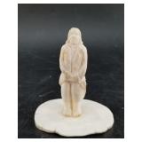 Old walrus ivory carving of an 17th century gentle