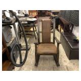 Very nice wooden leather rocking chair in great co