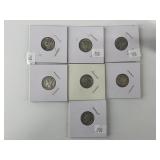 7 Silver assorted Mercury dimes