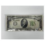 Series 1934 $10 Federal Reserve note circulated