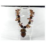 Fashion necklace from lab grown crystal, Buddha he