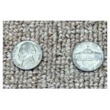 1943 P & 1945 D Jefferson Nickels