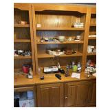 Solid Oak Cabinet w/Hutch *Contents not Included*