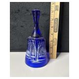 Fenton Colbalt Blue Glass Bell Hand Painted
