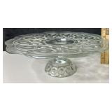 LE Smith Clear Glass Moon & Stars Cake Stand