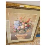 Sofa Flower Print Framed Matted