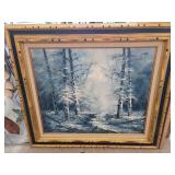 Winter Scene Oil Painting Framed