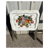 MCM White Floral TV Trays